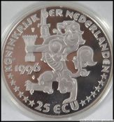 A silver 25 Ecu proof coin 1996.