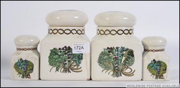 A vintage 1970's Taunton Vale 4 piece ceramic kitchen canister set to include 2 jars,