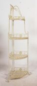 A contemporary painted metal shabby chic vintage folding corner plant stand whatnot / etargere of