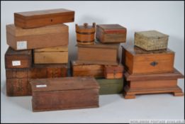 A collection of Victorian and earlier workboxes etc to include Tunbridge inlaid,