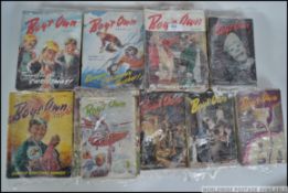 A good collection of vintage 1946-1953 ' Boys Own ' magazines.