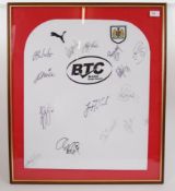 BRISTOL CITY: A framed and glazed Bristol City Football Club signed autographed squad shirt.