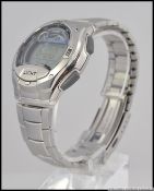 A retro Casio digital wristwatch having tide graph - Dual Time with Countdown Timer & Autolight.