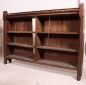 A Victorian Pugin - Eclesiastical Arts & Crafts open faced oak ecclesiastical bookcase,