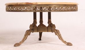 A 1950's rococo brass and gilt metal occasional coffee / centre table.