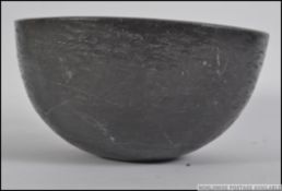A good heavy hand beaten / crafted lead bowl, appearing to be unsigned in the arts and crafts style.