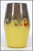 A stunning Strathearn art glass vase of colourful form having two tone grey and yellow style with