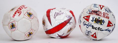BRISTOL CITY: A collection of 3x original autographed signed BCFC Footballs.