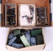 MODEL MAKING; A collection of assorted 00 gauge scale model figures and tanks (and similar).