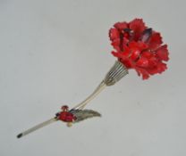 A large vintage signed brooch Carnation by Francois formerly Coro.