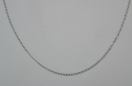 A hallmarked 18ct white gold chain necklace with spring hoop clasp. Hallmarked Birmingham.