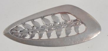 A vintage silver tone Modernist pewter brooch by Ceard 