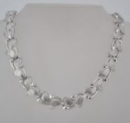 A vintage 1960s Corocraft silver tone necklace with bolt ring clasp & Corocraft tag. Measures 46cms.