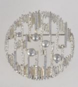 A vintage 1960's 70's silver tone Modernist/ Brutalist brooch with rollover clasp.