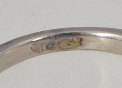 An hallmarked 950 palladium single stone diamond ring being claw mounted, the diamond approx 40pnts.