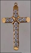 A tested 9ct gold crucifix pendant set