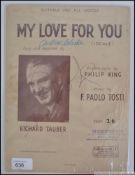 A signed My Love For You musical sheet w