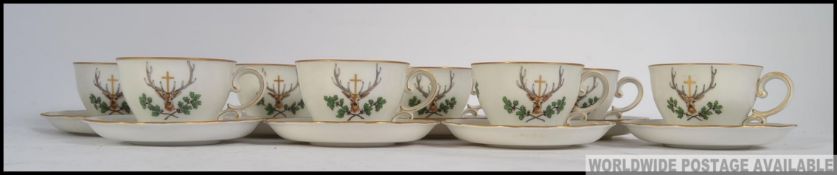 A set of eight Austrian hand painted bon