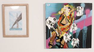 A pop art abstract montage art work piec