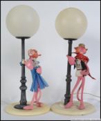 2 vintage 1970's retro Pink Panther tabl