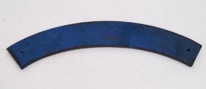 A reproduction cast iron curved advertis