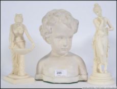 A pair of parian style classical figure