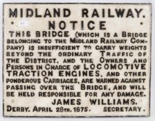 A LARGE heavy cast iron Midland Railway
