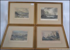 Four framed and glazed hand coloured Lit