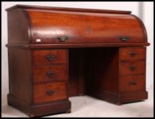 A mid Victorian large mahogany twin pede