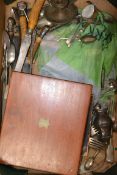 A large collection of flatware , silver plate and other ,