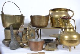 A good mixed collection of vintage brass ware