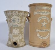 Two 19th Century salt glazed water syphons one being a Slack and B.