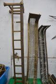 Three brass fire fenders to include 19th century, fret work,
