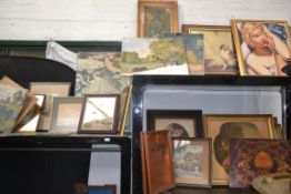 An extensive collection of various pictures to include oils, water colours, prints.
