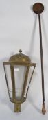 A Victorian street lamp style brass lantern