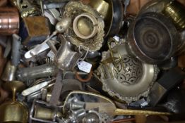 A large collection of vintage metal wares