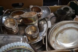 A collection of silver plate condiments / bon bon dishes along with silver plate trays ,