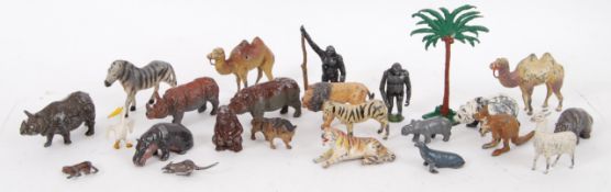 BRITAINS ZOO; A great collection of vintage Britains ' Zoo Animals ' lead figures - tiger, lion,