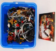 LEGO; A crate of approx 4kg of assorted Lego Bionicle - various bits and pieces,