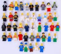 LEGO; A collection of 45x assorted Lego minifigures, to include vintage, Space, City, Town,