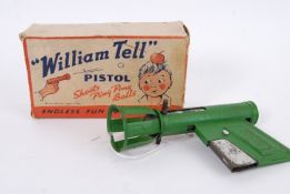 WILLIAM TELL PISTOL; An original rare William Tell Pistol ' Shoots Ping Pong Balls!' childs toy gun.
