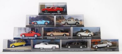 EAGLEMOSS JAMES BOND: A good collection of 10x Eaglemoss made James Bond 007 diorama diecast model