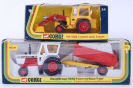 CORGI: Two vintage original Corgi boxed diecast model tractors;