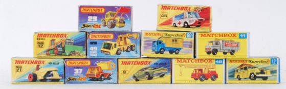 MATCHBOX: A collection of 11x vintage Matchbox Lesney and Matchbox Superfast diecast models cars -