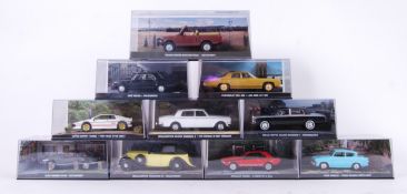 EAGLEMOSS JAMES BOND: A good collection of 10x Eaglemoss made James Bond 007 diorama diecast model