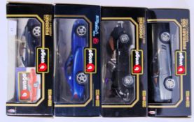 BURAGO: A collection of 4x 1:18 scale boxed diecast model Burago cars; Ferrari 456GT, Dodge Viper,