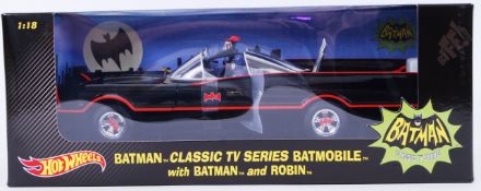 BATMAN: A good Mattel Hotwheels 1:18 scale ' Batman Classic TV Series Batmobile ' diecast model