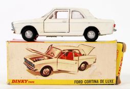 DINKY: An original vintage Dinky 159 diecast model Ford Cortina De Luxe. Within the original box.