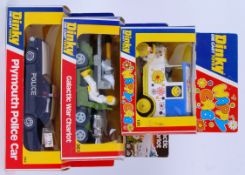 DINKY: A collection of 3x vintage Dinky diecast models, comprising of; 120 Happy Cab,