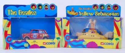THE BEATLES: 2x original Corgi diecast Beatles related models - 04440 Psychedelic Mini (mint,